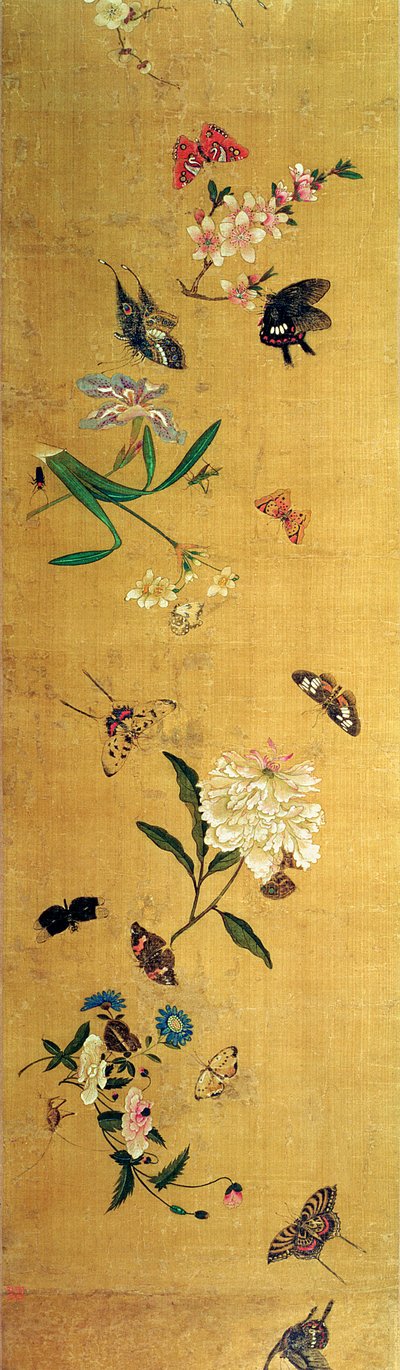 One Hundred Butterflies, Flowers and Insects (detail from a handscroll) by Chen Hongshou