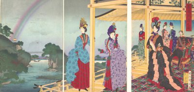 A Garden Refreshed by the Passing Rain Ukasentei no zu by Chikanobu Yoshu