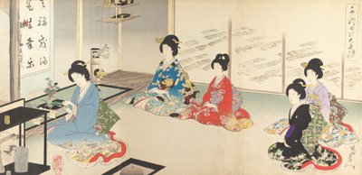 Chiyoda Inner Palace: No.20 Flower Arranging in Turn, August 1895 by Chikanobu Yoshu