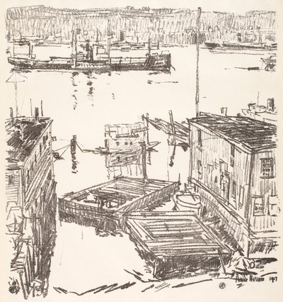 North River by Childe Hassam