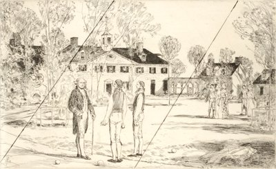 Washington at Mount Vernon (cancelled plate from the portfolio "The Bicentennial Pageant of George Washington") by Childe Hassam