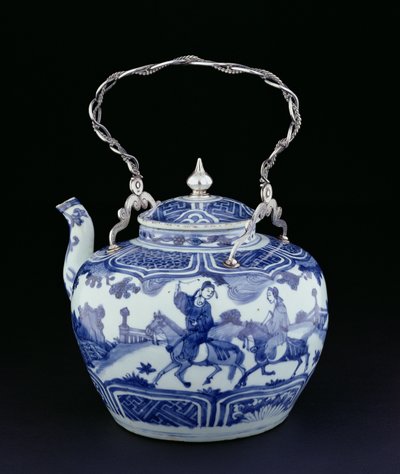 Chinese teapot with European handle, Transitional Period by Chinese School
