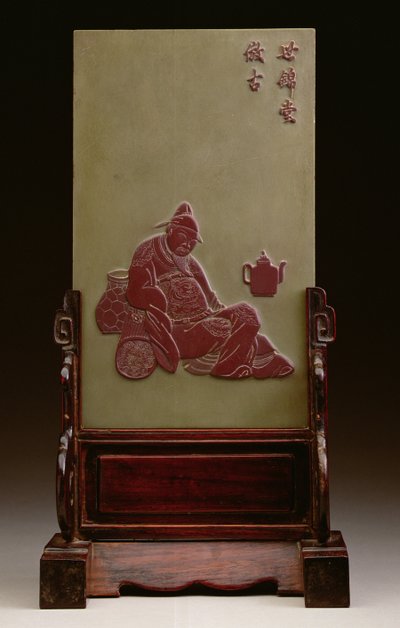 Desk screen depicting a drunken scholar, probably Tao Yuan-ming by Chinese School