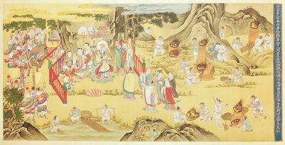 Extractive metallurgy workers at work in the presence of the emperor by Chinese School