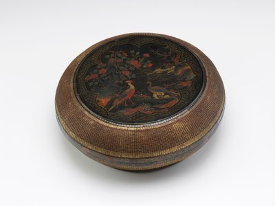 Lacquered and Basketry Panel Circular Box, Late 16th-Early 17th by Chinese School