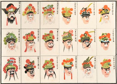 Make up designs for Chinese Opera Characters by Chinese School
