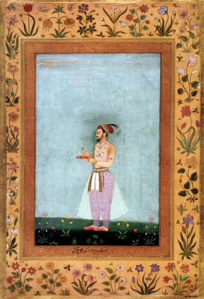 Mughal prince Dara Shokuh with a tray of Jewels by Chitarman Chitarman