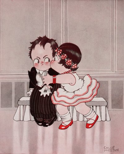 The Constant Nymph, The Annoying Kiss, drawing by Chloe Preston from The Tatler by Chloe Preston