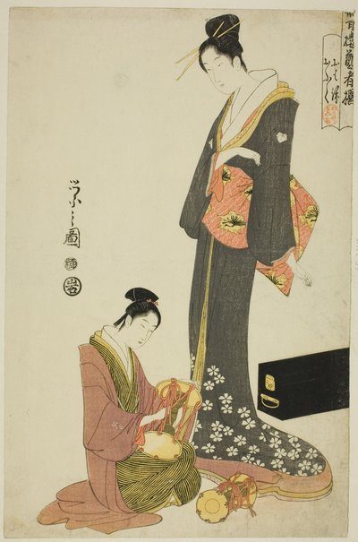 Ohana and Ofuku, from the series A Selection of Entertainers from the Pleasure Quarters by Chobunsai Eishi