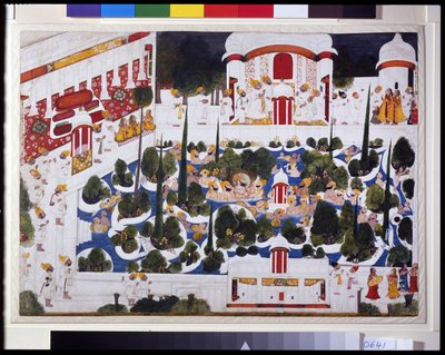 Maharana Bhim Singh Frolics with Noblemen in the Palace Pool by Chokha Chokha
