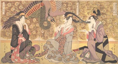 Interior of the House Called Ogiya by Chokosai Eisho