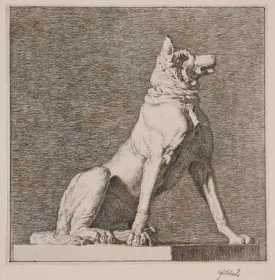 A Sitting Dog After an Antique at Charlottenborg by Christen Købke