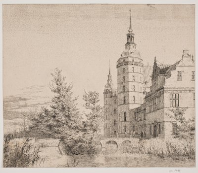 Frederiksborg Castle. View by the Coin Bridge by Christen Købke