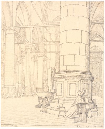 Interior of Ss. Giovanni e Paolo in Venice by Christen Købke