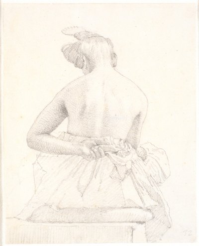 Seated Female Model Seen from Behind by Christen Købke