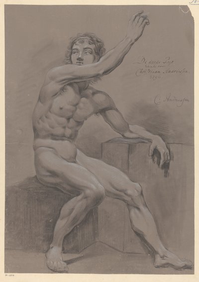 Seated Male Nude, Side View (3rd Prize 1796) by Christiaan Andriessen