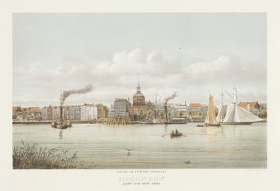 View of the Groothoofd Gate in Dordrecht (Gezicht op het Groote Hoofd, Dordrecht in 1864) by Christiaan Bos