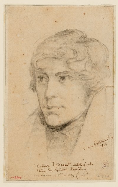 Portrait of Octave Tassaert by Christiaan Julius Lodewijk Portman