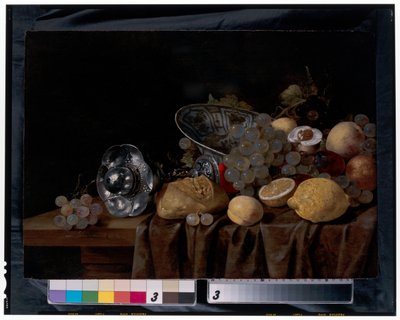 Still Life of Lemons, Grapes and Peaches by Christiaan Luykx or Luycks