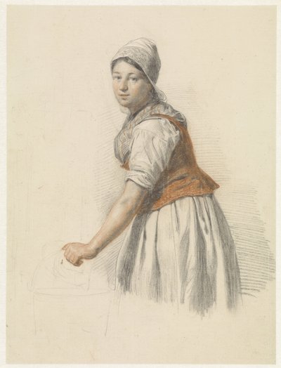 Standing Woman with Bucket, Facing Left by Christiaan van Geelen jr.