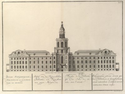 Imperial Library and Kunstkammer From: The Building of the Imperial Academy of Sciences, 1741 by Christian Albrecht Wortmann