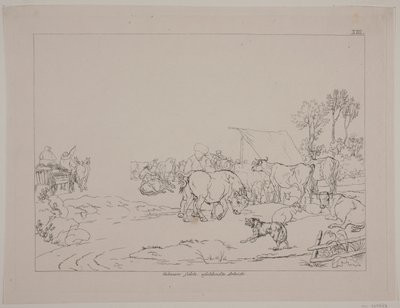 A Cattle Market by Christian David Gebauer