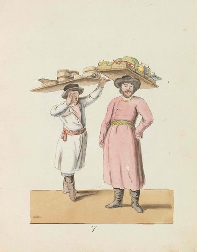 Fruit Seller and Peasant Selling Cheese and Herring, 1799 by Christian Gottfried Heinrich Geissler