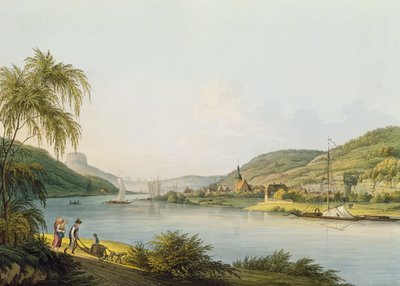 View of the southern part of Schandau on the Elbe in Saxony on the border of Bohemia by Christian Gottlob Hammer