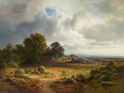 Wide Landscape with Sheep Herd by Christian Morgenstern