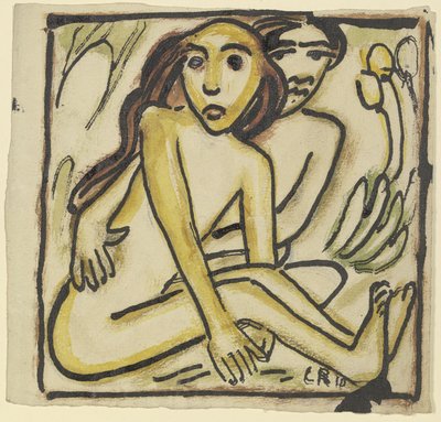 Sitting Couple (Nudes) by Christian Rohlfs