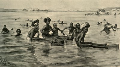 Men in the River Nile at the First Cataract, Egypt by Christian Wilhelm Allers
