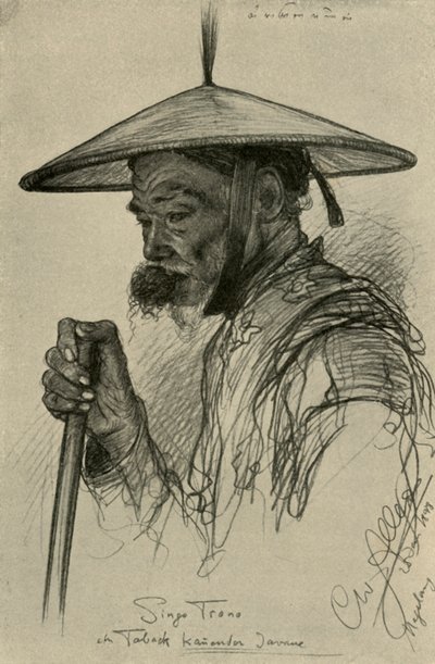 Singo Trono - man chewing tobacco, Magelang, Java by Christian Wilhelm Allers