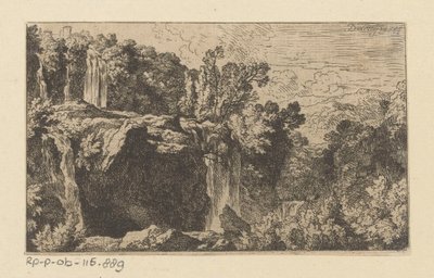 Arcadian Landscape with Waterfall by Christian Wilhelm Ernst Dietrich