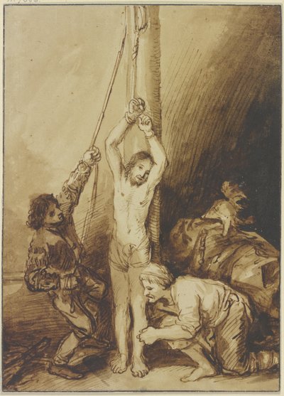 Christ at the Column, in the Manner of Rembrandt by Christian Wilhelm Ernst Dietrich