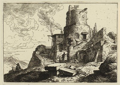 A Hermitage Between Rocks by Christian Wilhelm Ernst Dietrich