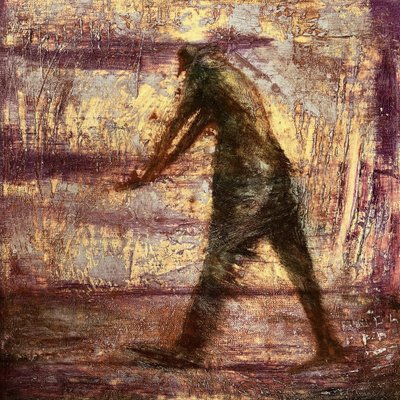 Textured Figure Walking by Christina Misuro