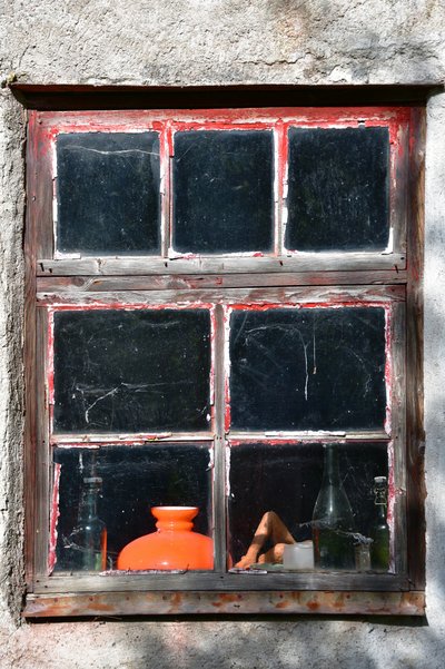 Rustic Red Window by Christina Sillen