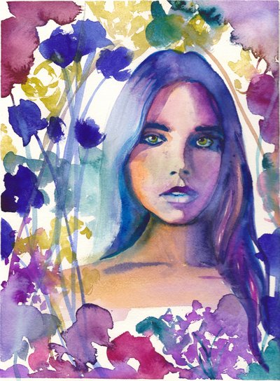 Dreamy Floral Woman by Christine Lindstrom