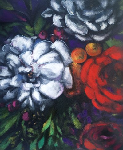 Lush Dark Blooms by Christine Lindstrom