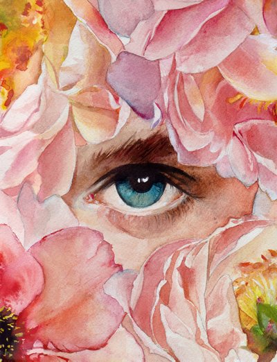 Peeking Blue Eye by Christine Lindstrom