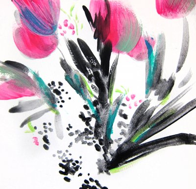 Vibrant Floral Abstract by Christine Lindstrom