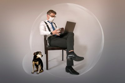 Man Working In Bubble by Christine von Diepenbroek