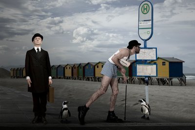 Surreal Beach Bus Penguins by Christine von Diepenbroek