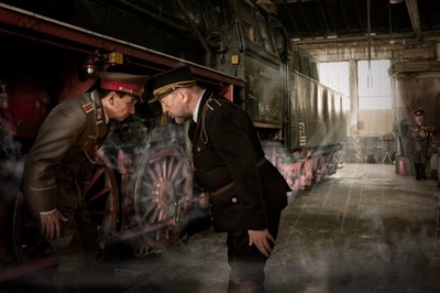 Vintage Steam Train Inspection by Christine von Diepenbroek