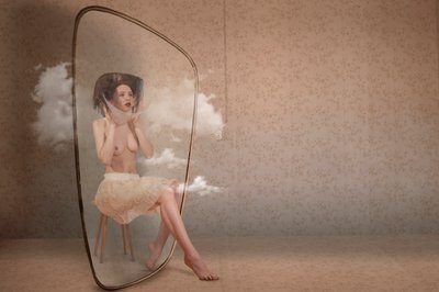 Woman In Cloud Bubble by Christine von Diepenbroek