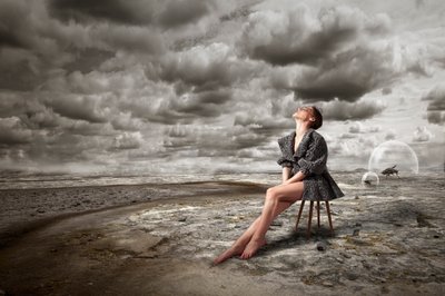 Woman in Surreal Desolation by Christine von Diepenbroek