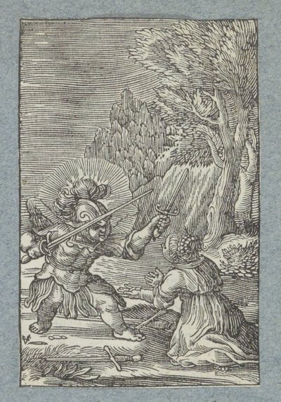Child Surrenders to Angel Dressed as Knight (Pia Desideria) by Christoffel van Sichem (II)