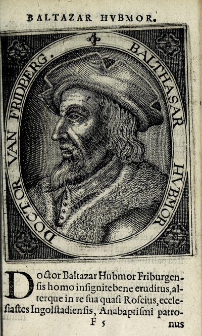 Balthasar Hubmaier, illustration from 