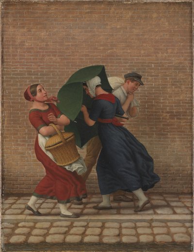Street Scene in Windy and Rainy Weather, 26th November 1846 by Christoffer Wilhelm Eckersberg