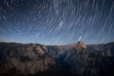 Star Trails Over Half Dome by Christoph Schaarschmidt